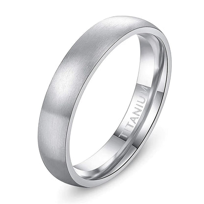 Brushed Silver & Black Titanium Ring