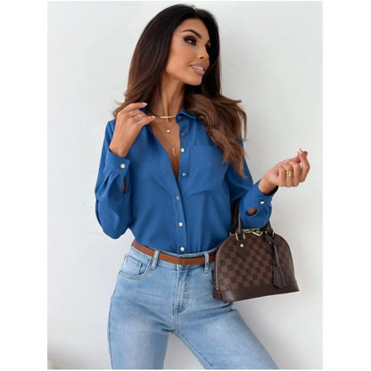 Elegant V-Neck Blouse – Autumn Collection