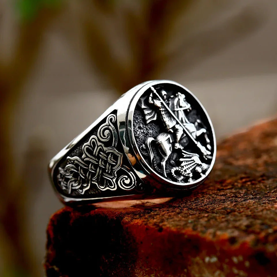 St. George Vintage Stainless Steel Ring