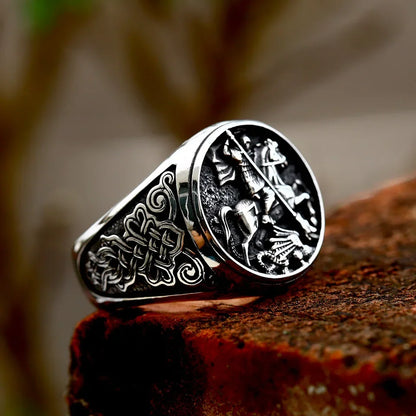 St. George Vintage Stainless Steel Ring