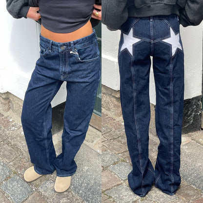 Y2K Star Print Loose Fit Vintage Jeans