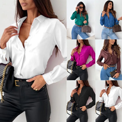 Elegant V-Neck Blouse – Autumn Collection