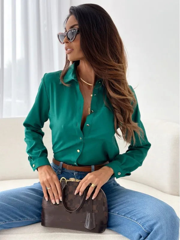 Elegant V-Neck Blouse – Autumn Collection