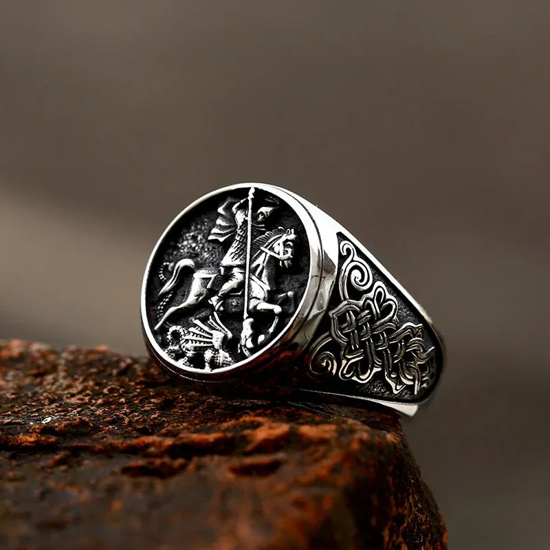 St. George Vintage Stainless Steel Ring