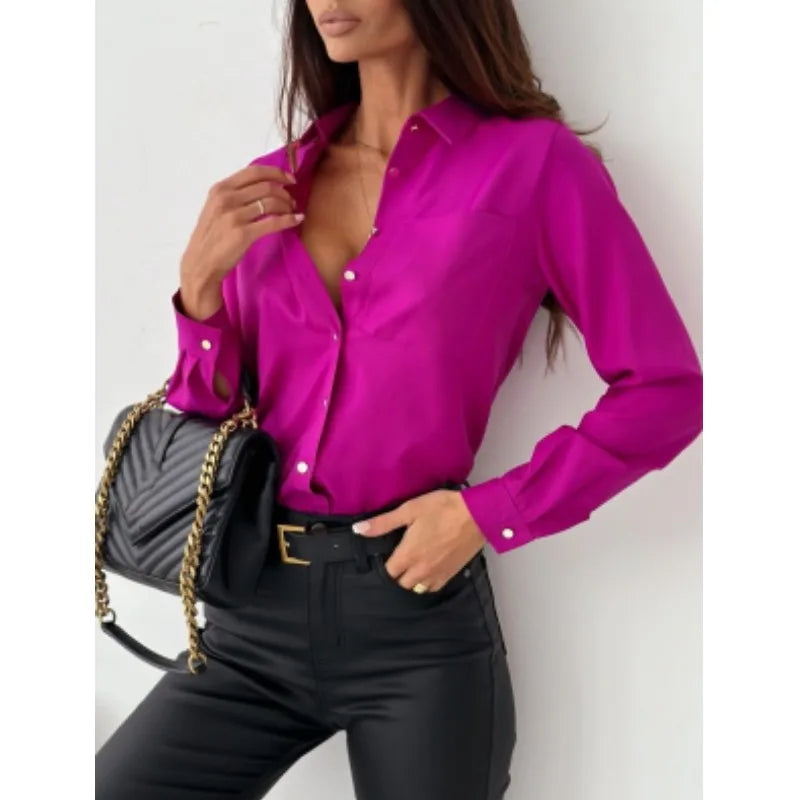 Elegant V-Neck Blouse – Autumn Collection