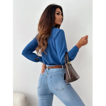 Elegant V-Neck Blouse – Autumn Collection