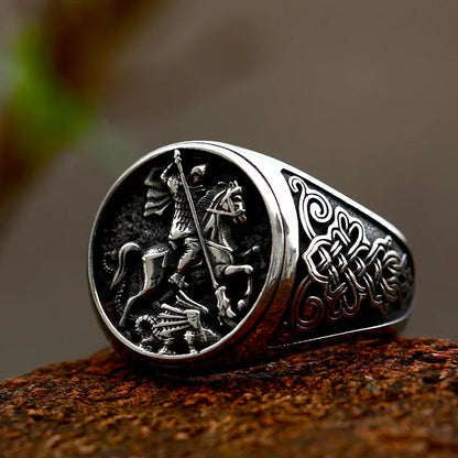 St. George Vintage Stainless Steel Ring